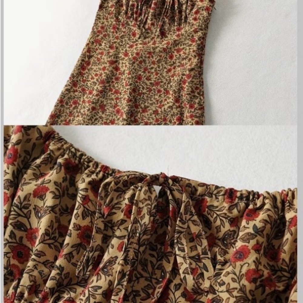 Floral Print Spaghetti Strap Sun Dress - Picture 3 of 16